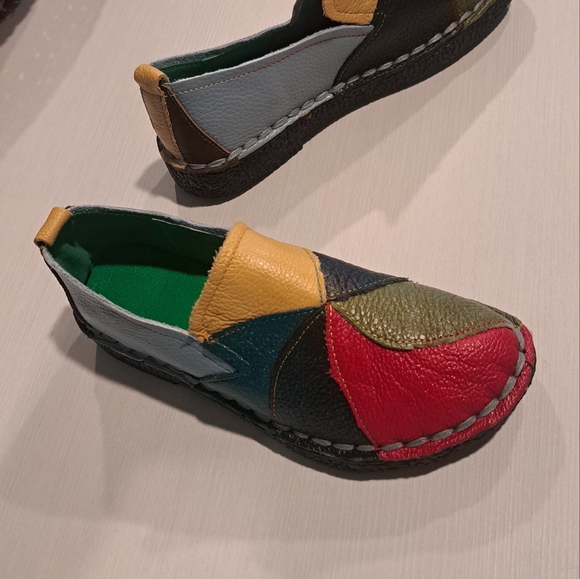 Flats for Women, Leather Casual Loafers Slip on Moccasin Handmade Oxford - Picture 10 of 10